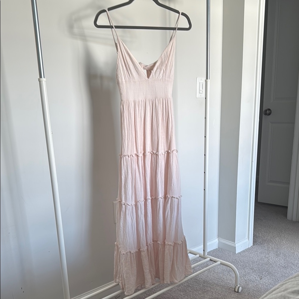Altar'd State Pink Maxi Sundress Spaghetti Strap V-Neck